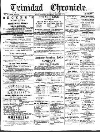 cover page of Trinidad Chronicle published on May 13, 1873